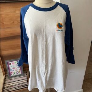 Sport-Tek White and Blue Long Sleeve Tee